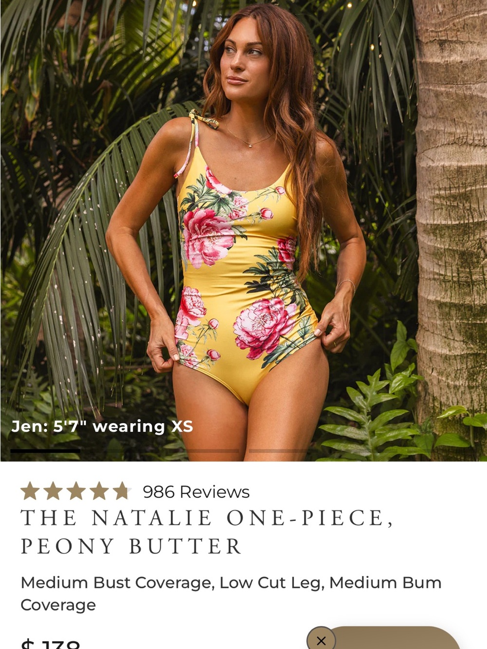 The Natalie One-Piece Swimsuit - Peony Butter (Yellow)